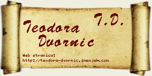 Teodora Dvornić vizit kartica